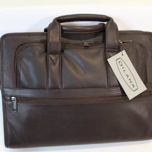 Dilana Genuine Top Handle Leather Briefcase